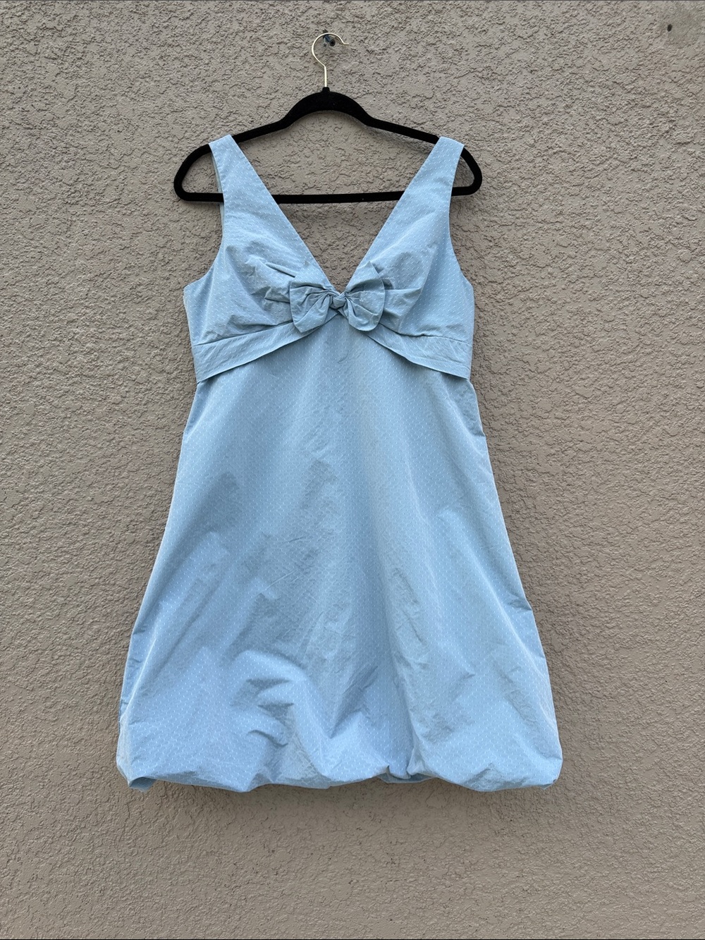 BCBGMaxAzria Light Blue Bow-Front Mini Dress
